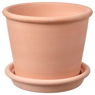 MUSKOTBLOMMA花盆，带茶托，室内/室外陶土，15厘米