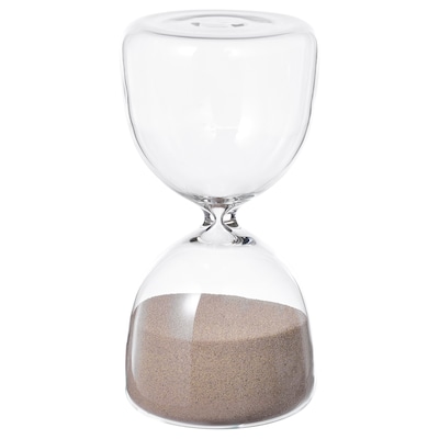 EFTERTANKA Dekorativt timglas klarglas / sandfargad 15厘米