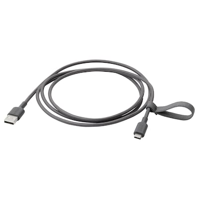 LILLHULT USB-A直到USB-C morkgra, 1.5米
