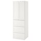 SMÅSTAD / PLATSA Garderob, vit med ram/med 3 lådor, 60x42x181厘米