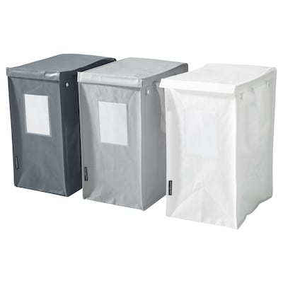 DIMPA垃圾分类袋,白色/深灰色/浅灰色,22 x35x45 35厘米/ l