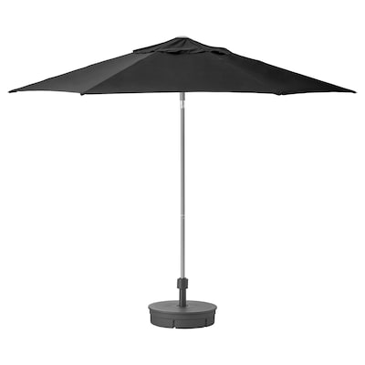 与基地KUGGO / LINDOJA阳伞,黑色/ Gryto深灰色,300厘米
