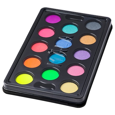 玛拉水彩盒与14个颜色,混合颜色