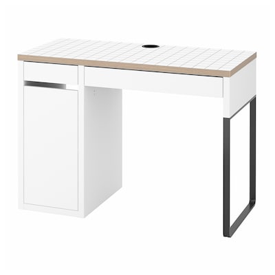 MICKE书桌，白色/无烟煤，105x50厘米