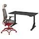 UPPSPEL / STYRSPEL游戏桌椅,黑灰色/红色,140 x80厘米