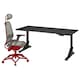 UPPSPEL / STYRSPEL游戏桌椅,黑灰色/红色,180 x80厘米