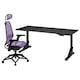 UPPSPEL / STYRSPEL游戏桌椅,黑色/紫色180 x80厘米