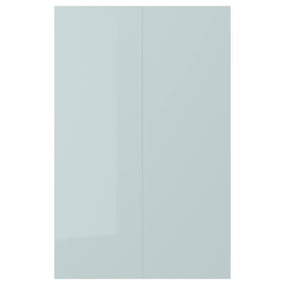 门KALLARP 2 p f角落基地内阁,高光泽浅灰蓝色x80 25厘米