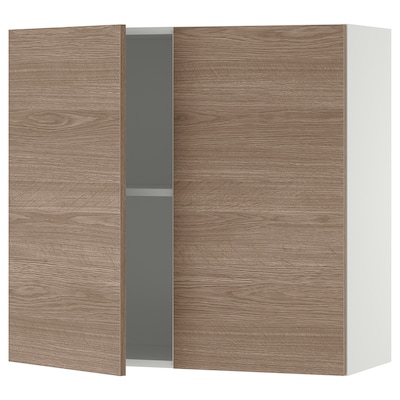 KNOXHULT壁柜门、木效果/灰色80 x75厘米