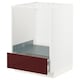 METOD / MAXIMERA基地内阁对于抽屉的烤箱,白色Kallarp /高光泽深红棕色,x60x80 60厘米
