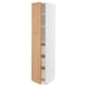 METOD / MAXIMERA高柜的抽屉,白色/ Vedhamn橡树,x60x200 40厘米