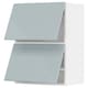 METOD壁柜水平w 2门,白色/ Kallarp浅灰蓝色x37x80 60厘米