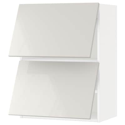 METOD壁柜水平w 2门,白色/ Ringhult浅灰色,x37x80 60厘米