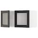 METOD壁柜与2扇玻璃门,白色/ Lerhyttan黑色染色80 x37x40厘米