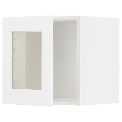 METOD墙柜的玻璃门,白色Enkoping /白色木效果,x37x40 40厘米