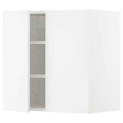 METOD壁柜与货架/ 2门,白色,白色/ Veddinge x37x60 60厘米