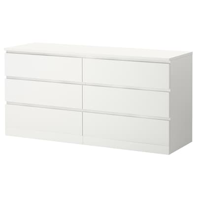 白垩土6-drawer梳妆台,白色,63 x30 3/4”